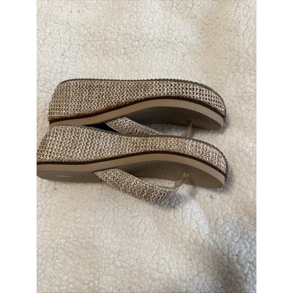 Womens Volatile Island Platform Wedge Flip-Flop Sandals Natural Color Tan Sz 9 - Picture 6 of 11